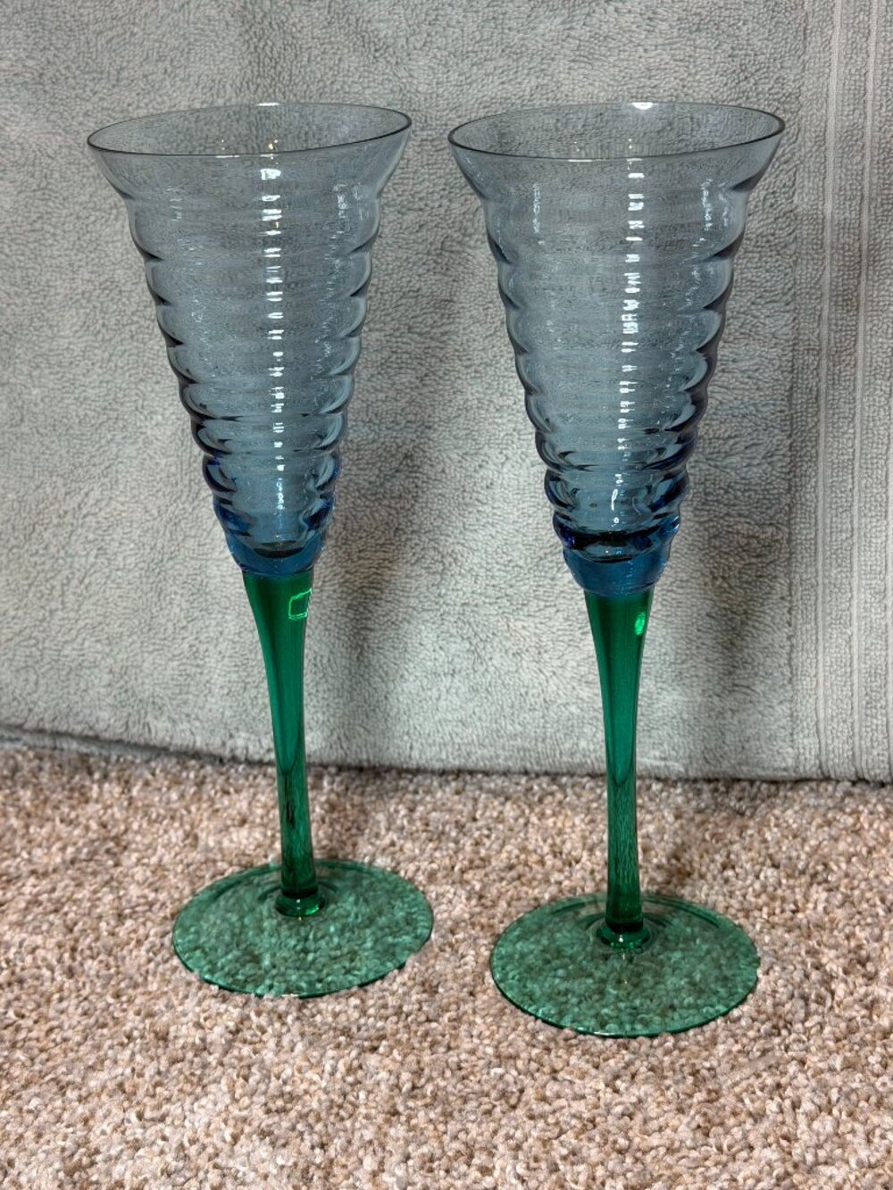 Pier 1 Ripple Beehive Champagne Flutes (Set of 2)